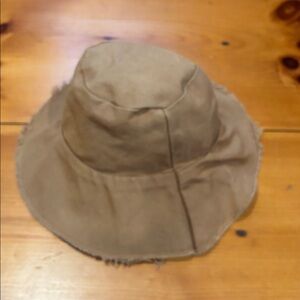 ASHLEY ROWE O/S Unisex Tan Brown Canvas Bucket Hat